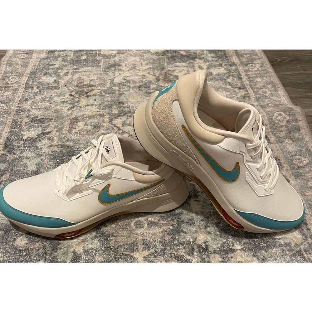 Nike Golf Spikes Mens 14 Zoom Infinity Tour NXT Shoes Waterproof Teal Cream